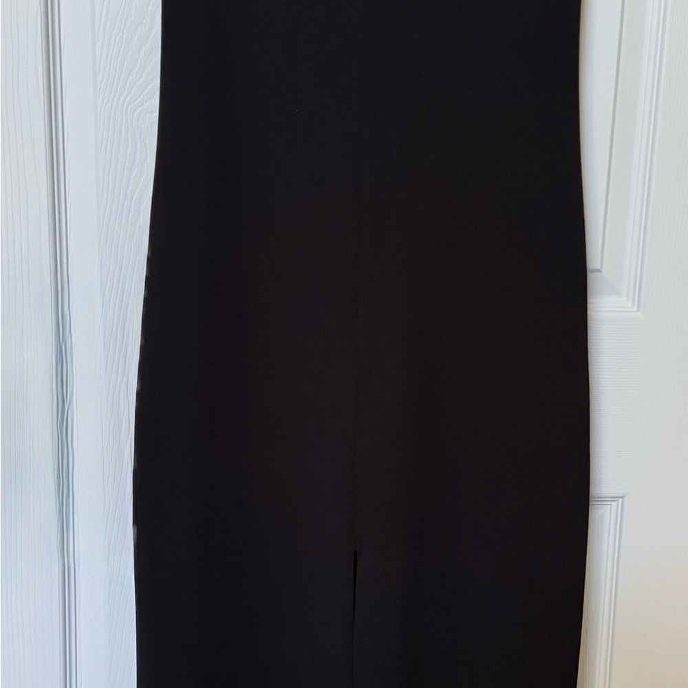 Solace London Black Midi Dress - Sleek Straight Silhouette